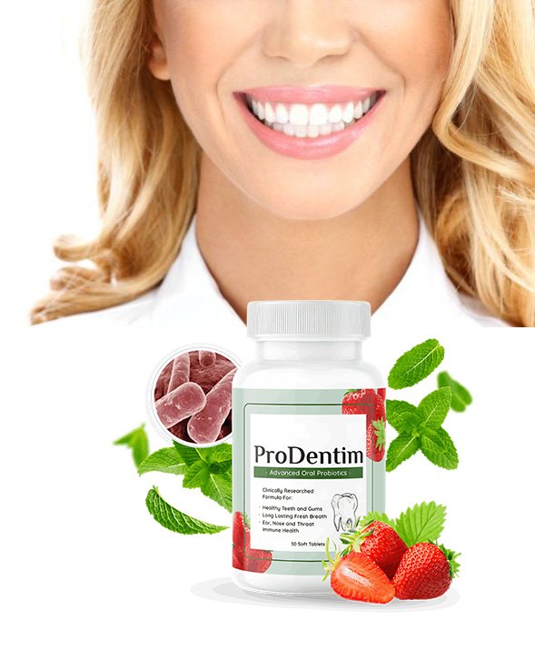 ProDentim Advanced Oral Probiotic supplement bottle — healthy smile